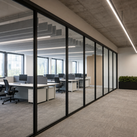 Système de cloison de bureau amovible en verre, du sol au plafond, pour salle de réunion, réception, hall, clinique, installation