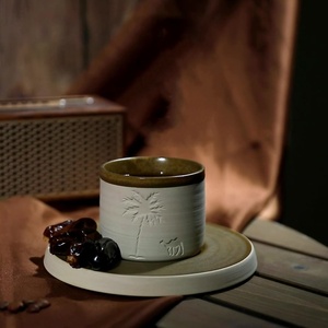 Oriente Médio Handmade Logotipo Personalizado Rústico Bonito Clay Espresso <span class=keywords><strong>Cups</strong></span> Árabe Cerâmica Cup Canecas Sem Alça - Product Image 2