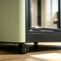 Cabine Acoustique Insonorisée pour 4 Personnes, Mobile, avec Cadre en Aluminium, Hauteur Réglable, pour Bureau Privatif, Réunion, Conférence, Réception