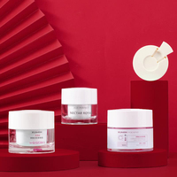 Bocaux en plastique 30g pour crème cosmétique avec cuillère, pot cosmétique 50g pour soins de la peau avec cuillère à crème et couvercle à tirette