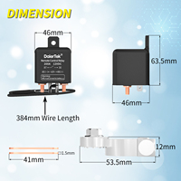 Boîtier de relais de voiture étanche pour moteur sans fil télécommandé 12v interrupteur anti-vol universel 200A deux télécommandes sans fil