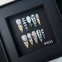 Ongles portables de vente chaude transfrontaliers purement faits à la main, détachables, nail art européen, américain, japonais et coréen haut de gamme