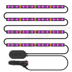 Barra de Luz LED para Interior de Coche 4 en 1, Luz Ambiental Trasera, Luz para Pies, Encendedor de Cigarrillos, Lámpara Decorativa de Atmósfera, Azul Hielo - Product Image 5