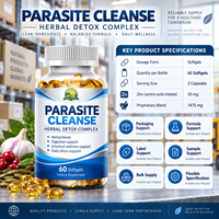 Capsules de détoxification à formule personnalisée, extra-fortes, en gélules molles, aide à éliminer les parasites, OEM