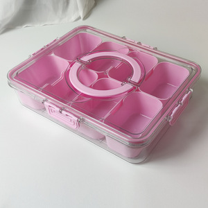 PET Snack Organizer Serving Tray <b>Lid</b> with Handle for Kitchen Storage Camping Party Outdoor Events - Product Image 4