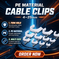 Direct Deal 12mm Fine Nylon Cable Clips Solution de gestion des câbles en plastique bon marché et de haute qualité