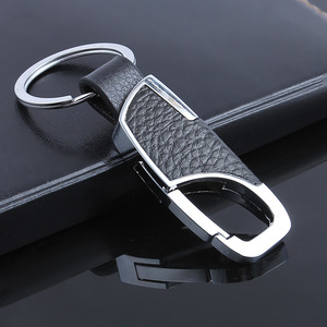 High-Grade Men's Car Leather Key Chain Fashion Waist Chain with Factory Direct Wholesale Metal Material