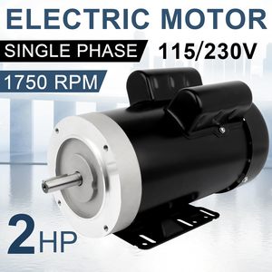 Moteur asynchrone monophasé Cuilvu 2HP 1750 tr/min 115V 230V TEFC à montage sur pied, diamètre d'arbre 5/8 - Product Image 2