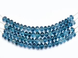 Perles de topaze de Londres AAA+ de 4 mm à 8 mm, facettées, rondes, naturelles, authentiques, fines, de couleur bleu topaze, pierres semi-précieuses pour la fabrication de bijoux - Product Image 3