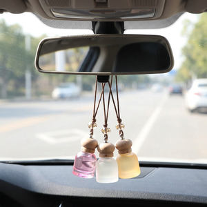Diffuseur de parfum pour voiture en verre givré 10 ml, évaporation naturelle, sans électricité, à suspendre, pour huiles essentielles, désodorisant d'air - Product Image 1