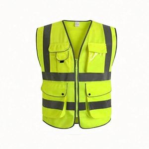 Custom Men's <b>Reflective</b> Vest <b>Jacket</b> Workwear Mesh Shirt with Safety <b>Reflective</b> Pockets Personalized Logo - Product Image 4