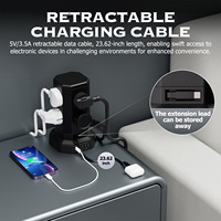 Multiprise universelle à 8 prises avec 4 ports USB-C et 1 port USB-A, cordon rétractable, double interrupteur indépendant, OEM ODM