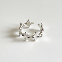 Bague Couronne en Argent Sterling 925 pour Femme, Bague Princesse Ouverte Ajustable, Bijou Tendance en Zircon Cubique