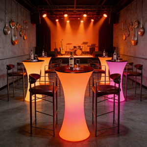 Juego de Muebles de Plástico para Jardín, Patio o Terraza, con Mesa Alta Iluminada LED, Sillas y Sofá, Ideal para Fiestas y Eventos - Product Image 6