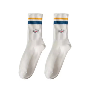 Trendy Snow Mountain Embroidery Mid-calf <b>Socks</b> for Men – Four Seasons Sports Hip-hop Couple <b>Long</b> <b>Socks</b> Cotton - Product Image 5