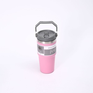 Tumbler Isolato Sottovuoto in Acciaio Inossidabile Rosa con Coperchio e Cannuccia, Tazza da Viaggio di Grande Capacità per Scuola e Attività all'Aperto - Product Image 2