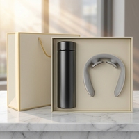 Produit Tendance 2026 : Ensemble Cadeau d'Entreprise Luxe et Promotionnel - Gourde Thermos à Affichage Numérique et Masseur Cervical