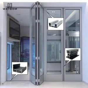 Philippines Aluminium Bi Folding Window Railing Exterior Door Hardware Balcony Anodized Aluminum Profiles