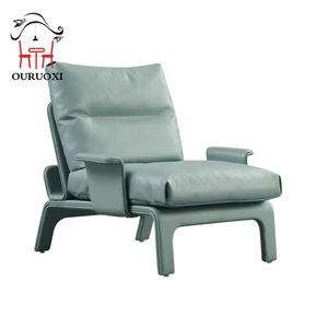 Chaise de loisir inclinable moderne à la mode Sofa <span class=keywords><strong>vintage</strong></span> <span class=keywords><strong>vert</strong></span> en <span class=keywords><strong>cuir</strong></span> avec jambe en métal <span class=keywords><strong>Fauteuil</strong></span> à siège unique - Product Image 6