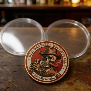 3D Bourbon-thema herdenkingsmunten vintage skelet-stijl metalen challenge coin voor whiskyliefhebbers verzamelobject groothandel - Product Image 3