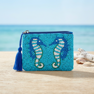 Pochette carrée décontractée brodée de perles, porte-monnaie zippé en coton, organiseur de voyage, logo personnalisé, cadeau promotionnel d'été - Product Image 3