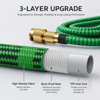 TURUI TR-0005 Tuyau d'arrosage extensible léger, tube en TPE anti-fuite, tuyau de jardin en tissu robuste pour nettoyage multi-usages
