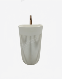 Lavabo sur pied en pierre artificielle moderne, écologique, rectangulaire, pour salle de bain de maison et de villa - Product Image 5