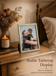 Twisted Rope Embossed Olive Green <b>Photo</b> <b>Frame</b> <b>6</b> <b>x</b> <b>8</b> in Tabletop and Wall Mount Picture <b>Frame</b> Decorative Plastic <b>Frame</b> - Product Image 5
