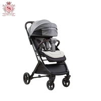 Poussette compacte en lin pour jumeaux - Poussette de voyage pliable avec roues à 360°, cadre en alliage d'aluminium, capacité de charge de 20 kg