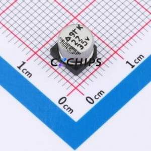 MVK35V22M6.3*5 ตัวเก็บประจุแบบอิเล็กโทรไลต์อะลูมิเนียม SMD, ขนาด D6xL5 มม. 22uF 20% 35V 40mA-120Hz - Product Image 1