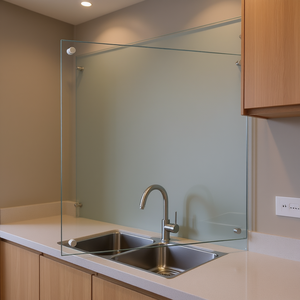 Revêtement mural en verre trempé pour cuisine, 27,6 x 19,7 pouces, transparent, plat, minimaliste, décoratif - Product Image 2