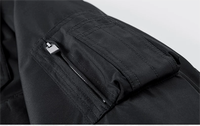 Veste surdimensionnée Streetwear personnalisée OEM pour hommes blouson bombardier épais pour hommes tissu polyester noir