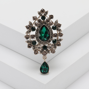 卸売クリエイティブウェディング子供用女性用合金クリスタルラインストーンクロス型ペンダントブローチ衣類装飾ギフト - Product Image 4