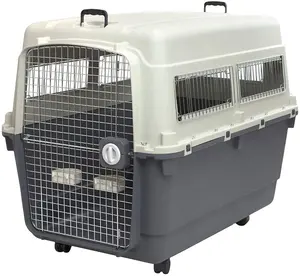 Caja de transporte de plástico para perros aprobada por la aerolínea, transporte de mascotas y caja de viaje, XXXL