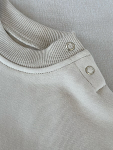 Combinaison pour bébé, bébé, enfant en bas âge, à manches longues, à boutons-pression, unisexe, nouveau-né, vêtements pour enfants, OEM ODM, motif uni, hiver - Product Image 3