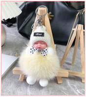 Porte-clés en peluche douce et adorable pour bébé endormi, pendentif mignon en fourrure pour sac, porte-clés en peluche charmant, cadeau