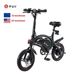 Dyu D3F 14 인치 저렴한 접이식 미니 스마트 전자 자전거 패션 전자 자전거 전기 자전거 Ebike 250W 10AH