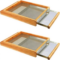 Neue silberne Metallbodenplatte mit Abschirmung für Langstroth-Bienenstock, 10 Rahmen, 100 % Bienenwachs getaucht, Eingangsreduzierer