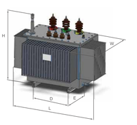 Bobine à double enroulement en aluminium à noyau laminé tridimensionnel immergé dans l'huile, triphasée, haute qualité, 50Hz pour