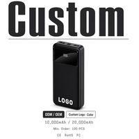 Batterie externe personnalisée en gros 10000mAh 20000mAh avec entrée Micro USB USB-C, charge rapide, affichage LED et double sortie USB pour le camping en extérieur