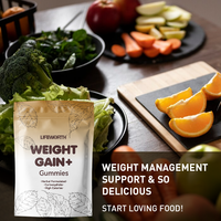 Lifeworth Private Label Le gain de poids rapide améliore l'appétit Supplément Gommes pour les femmes Augmenter le dosage de la poudre de poids pour les adultes