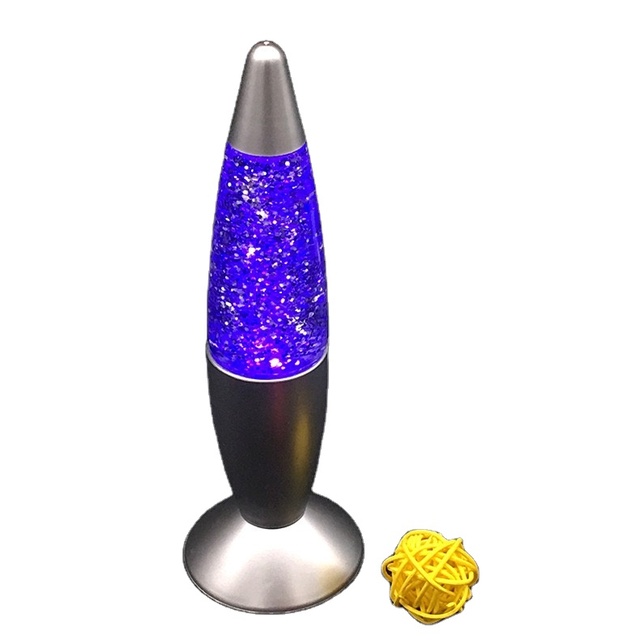 Lava Lamp with Wax Dynamic Visual Sensory Night Light Mini LED ABS Multicolor Rocket Shape Plug-In USB Manual Switch Bedroom