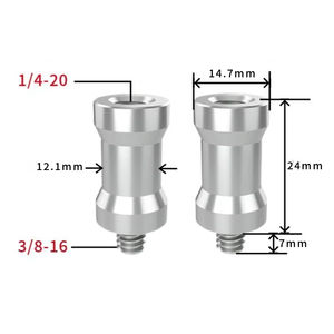 สกรูแปลงขนาด 1/4 นิ้ว เป็น 3/8 นิ้ว สำหรับขาตั้งกล้องถ่ายภาพ ขาตั้งไฟแฟลช ขาตั้งไลฟ์สด พร้อมน็อตสำหรับติดตั้งกับขาตั้งกล้องและ Gimbal - Product Image 6