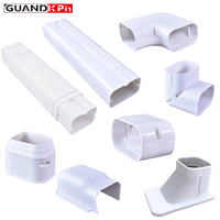 Cache-tuyau décoratif en PVC blanc anti-UV de 100 mm pour unité extérieure de climatiseur split – Kit de protection contre les intempéries pour ligne de climatisation
