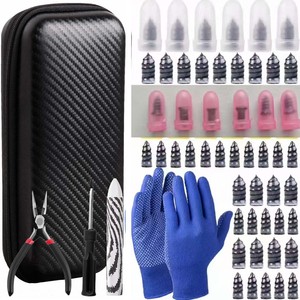 ערכת תיקון צמיגים 100 יחידות, ללא צורך בהסרת צמיג, ערכת תיקון דופן צמיג, כלים לתיקון פנצ'רים ותיק אחסון נייד - Product Image 1