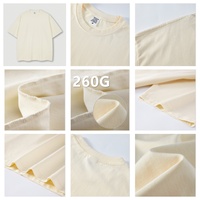 T-shirt décontracté oversize en coton uni, 260g, personnalisable, doux, respirant, léger, pour le quotidien et le streetwear, vente en gros