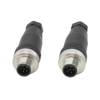 Connecteurs de câblage M12 en gros 2A à souder, droit, pour assemblage sur site, étanche IP67, mâle, 6 broches, PG9, automobile, industriel