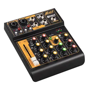Pro OTG Sound Card 4CH Mixer DJ Console 48V Mini Audio Interface For Live Broadcast