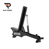 PILOTSPORTS Banc de musculation multifonctionnel réglable et pliable en acier au carbone, à inclinaison variable, pour usage commercial