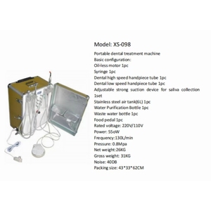 <span class=keywords><strong>Unit</strong></span>à dentale Mobile di aspirazione della turbina dentale portatile 550W con la siringa Triplex del compressore d'aria e lo <span class=keywords><strong>Scaler</strong></span> ultrasonico incorporato - Product Image 3